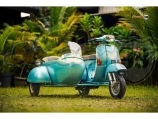 Vespa PX150 Sky Blue With Sidecar