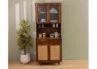 Premium Wooden Crockery Unit | Spacious Crockery Cabinet for Kitchen