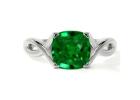Emerald Stone Solitaire Engagement Ring in Square Cushion Cut 2.00cts
