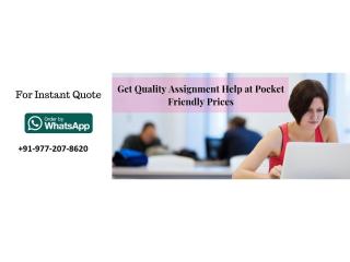 Highest quality Assignment Help to cater your needs!