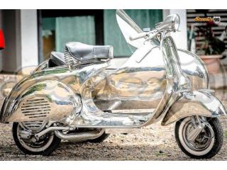 Vespa Struzzo with Full StainlessSteel Sidecar Restored by Scooter99