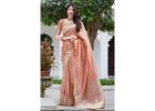 Lovely Peach-Color Saree for Sale