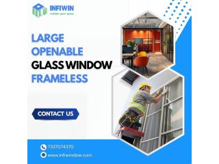 Elegant Large Openable Glass Window Frameless Design