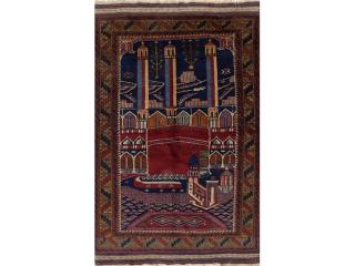 3x5 Old Afghan Mosque Prayer Area Rug - 102285