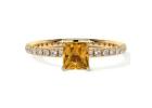 Best Quality Citrine Diamond Engagement Rings 0.83cttw