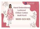 Hand Embroidered Lucknowi Chikan Cotton Multi Thread Kurti