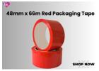 48mm x 66m Red Packaging Tape | Strong Red Packing Tape UK