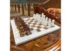 White Marble Chess Set – Luxury Handcrafted Natural Stone Board Game Gift – Made in USA