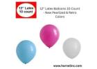 12" Latex Balloons 10 Count - New Pearlized & Retro Colors