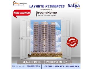 Satya Levante Residences, Sector 104 – 3, 4 & 5 BHK Luxury Homes Starting at ₹3.29 Cr