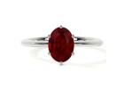 0.65 cts- Heated Natural Oval Cut Ruby Solitaire Ring