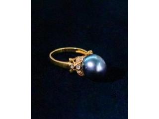 Stunning Tahitian Black Pearl Gold Ring