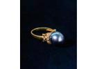 Stunning Tahitian Black Pearl Gold Ring