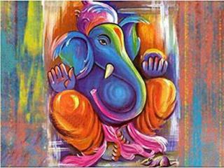 Lord Ganesha Abstract Canvas Painting