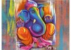 Lord Ganesha Abstract Canvas Painting