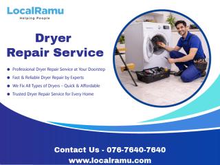 Dryer Repair Service by LocalRamu with Skilled Professionals in Bangalore