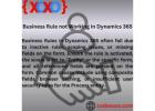 Business Rule not Working in Dynamics 365