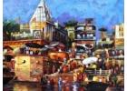 Banaras Ghat Canvas Painting