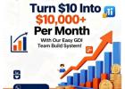 GDI team builder · $10 to $10k  ⚡ proven · automated · 5-figure