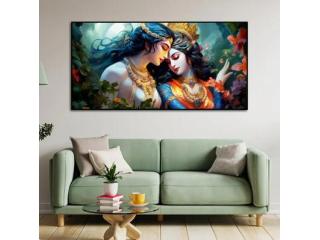 WallMantra – Beautiful Radha Krishna Abstract Painting
