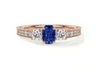 AAA Quality Diamond With Sapphire Engagement Rings