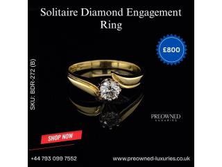 Buy Elegant 18k Yellow Gold Solitaire Diamond Ring UK