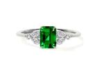 Shop Petite Emerald Green Ring in 14K White Gold at GemsNY