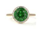 Buy Dainty Halo Tsavorite Ring (0.33cttw) – Perfect Green Gemstone Ring