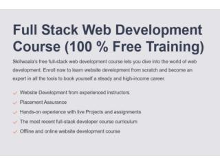 Learn Coding with Free Web Development Course – Skillwaala