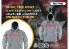 Shop the Best Icon Clasicon Grey Heather Hoodies Online in the Uk 