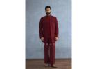 Designer Men's Clothes for Celebrations – Surkh Aahaad Kurta Jacket Set for Men
