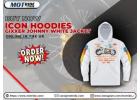 BUY NOW ICON HOODIES GIXXER JOHNNY WHITE JACKET ONLINE IN THE UK
