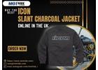 BUY THE BEST ICON HOODIES ICON SLANT CHARCOAL JACKET ONLINE IN THE UK