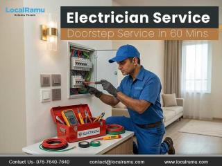 Professional Electrician Service by LocalRamu with Skilled Technicians in Mysuru