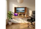 Buy Acacia Wood Wall Mounted Foldable Desk | Space Saving Drop Down Table