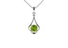 Premium Peridot Pendant with Round Diamonds 0.54 Cttw AAAA Quality