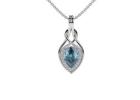 Premium Aquamarine Pendant with Round Diamonds 0.55 Cttw AAA Quality