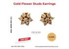 Buy Elegant Gold Flower Diamond Stud Earrings UK