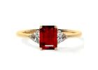 Premium Ruby Engagement Rings Emerald Cut Design