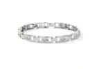 Get Mens Bracelet 2.9mm Round Lab Diamond Bezel Design