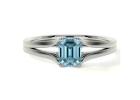 Get Emerald Cut Aquamarine Ring 0.60 Cts Solitaire Style