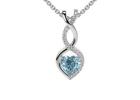 Buy Natural Round Diamonds Aquamarine Pendant - AAA Quality