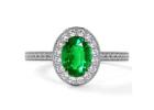 Shop Oval Lab Grown Emerald Ring with Diamond Accents