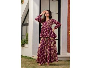 Draksha Wine Printed Premium Cotton Co-ord Set