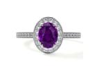 Oval Amethyst Women's Engagement Rings with Diamond Halo AAAA Quality