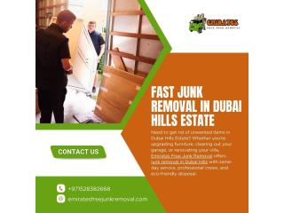 FAST JUNK REMOVAL IN DUBAI HILLS ESTATE | Call +971 528 382 668