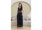 Raag Black Floral Embroidered Co-ord Set
