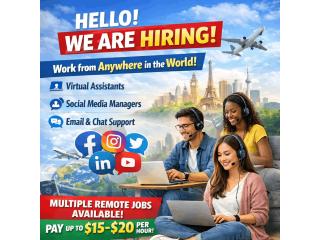 Remote Manager Assistant needed | Pay upto 20$ per hour