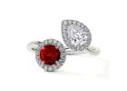 Buy Elegant Ruby Rings for Women Pear Halo Design Online