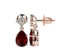 AA Quality  Ruby Diamond Earrings Online - GemsNY